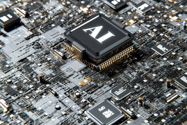 a computer chip with the letter a on top of it